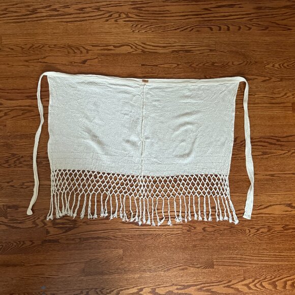 Elegant Cream Midi Skirt with Fringe - Picture 2 of 7